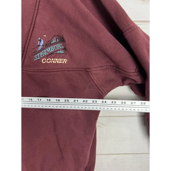 Vintage Steamboat BAC Sweatshirt Mens Large Red Ski 1/4 Zip Snap Fleece 90s - Picture 9 of 11